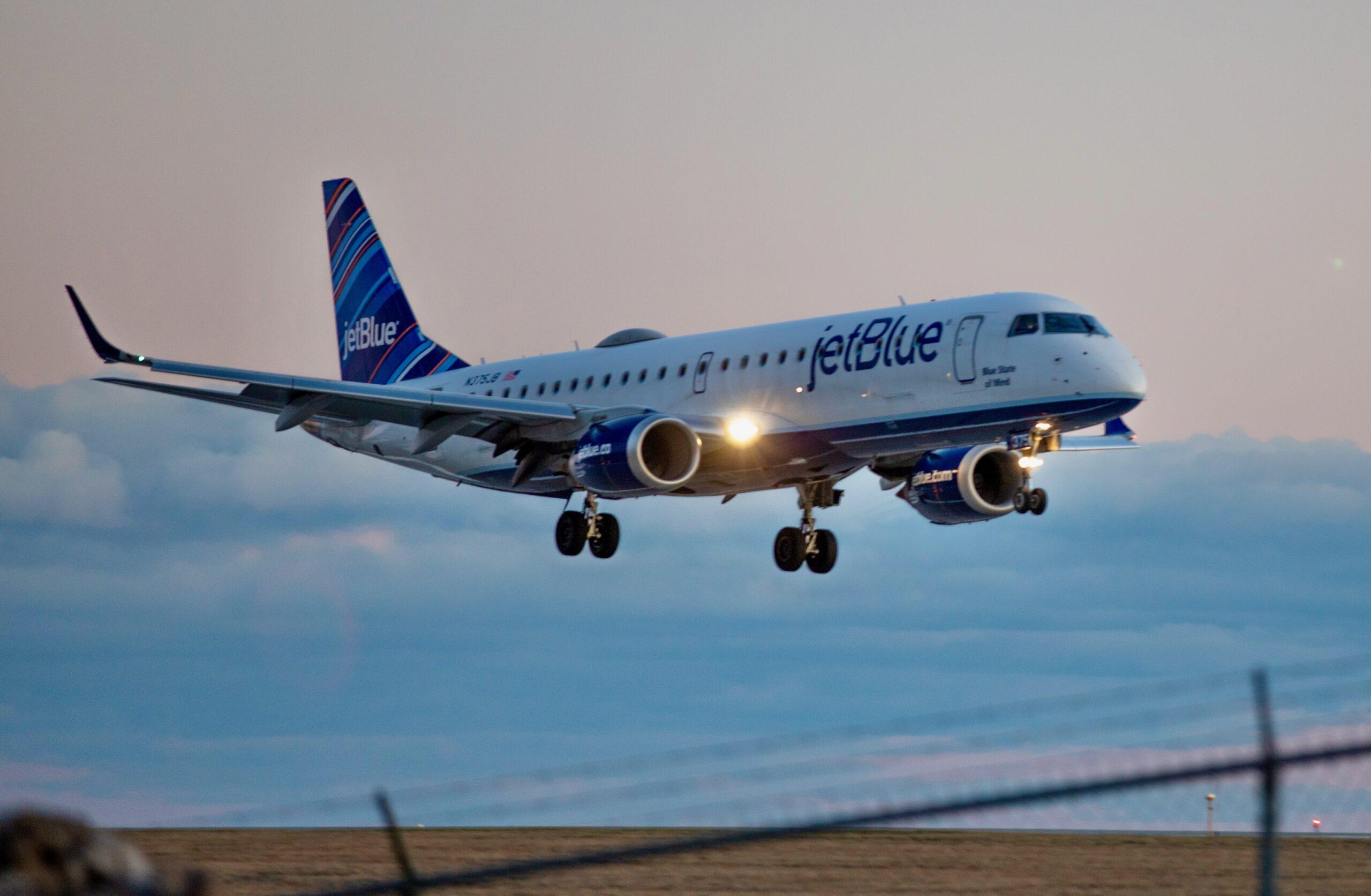 Plane landing at airport