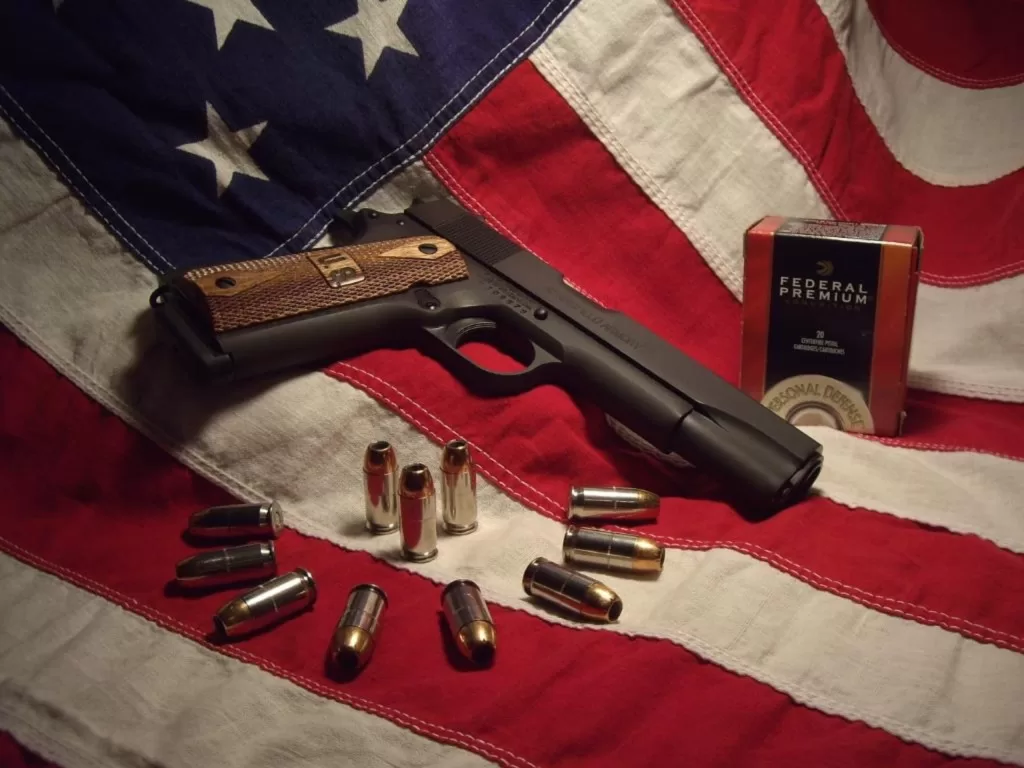 1911 with AMMO and Flag